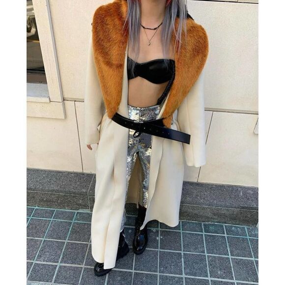 Coat Toga Archives H&M Limited Edition Premium Belted with Faux Fur - Picture 5 of 7